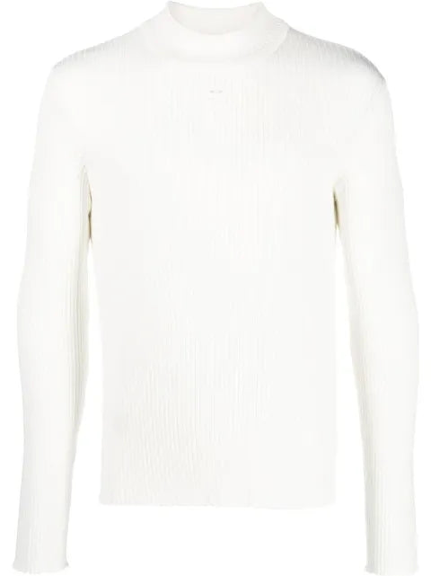 Courrèges ribbed-knit logo-patch jumper