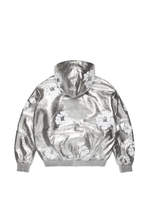 Denim Tears cotton wreath leather hooded jacket