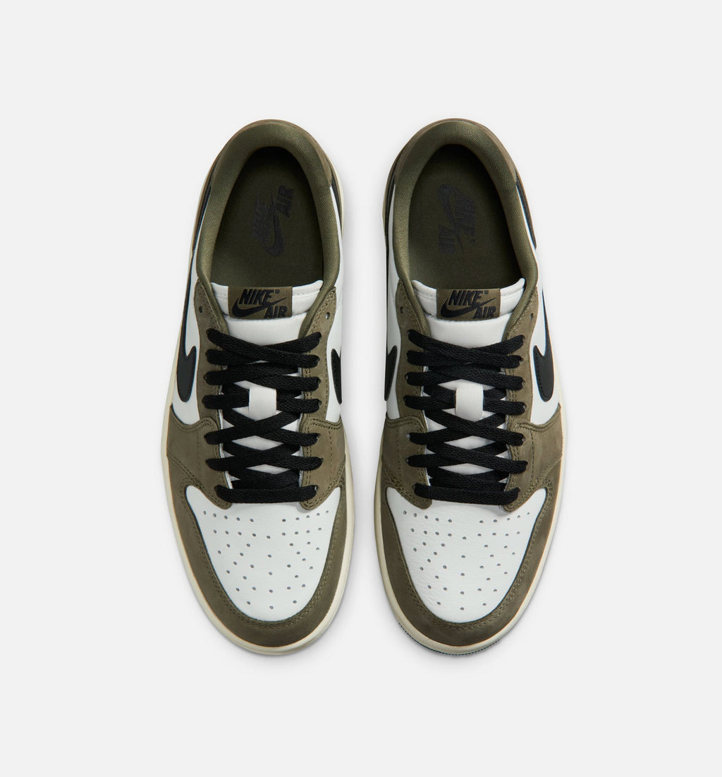 Air Jordan 1 Low Men's Lifestyle Sneakers - Sail/Hemp/Fire Red/College Grey