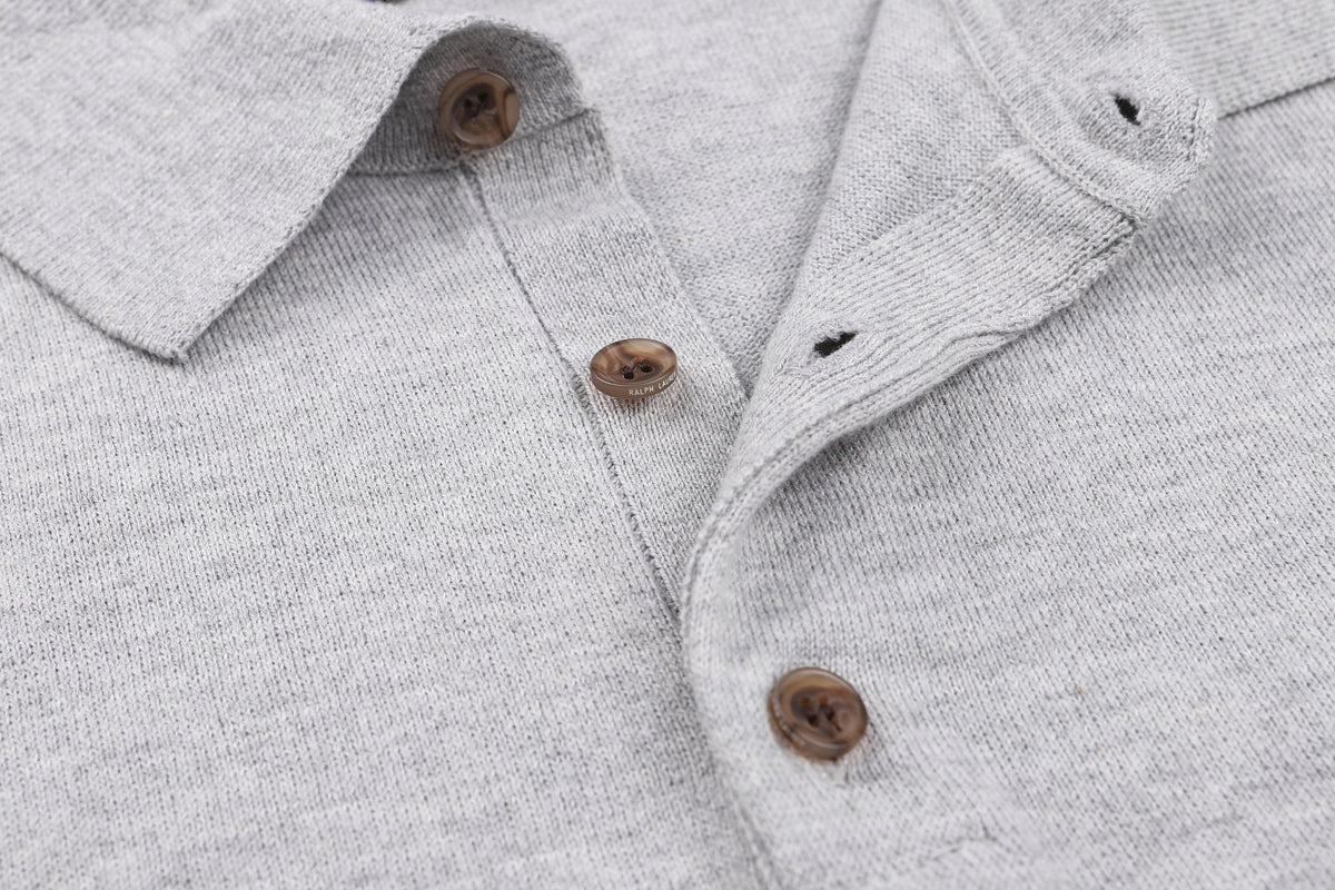 Polo Ralph Lauren Men’s Long‑Sleeve Knit Polo Sweater With Navy Pony Embroidery