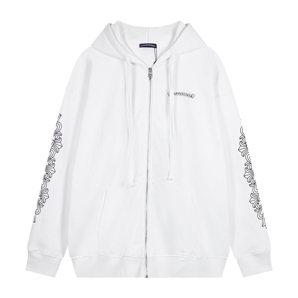 Chrome Hearts Horseshoe Cross Graphic Zip Hoodie