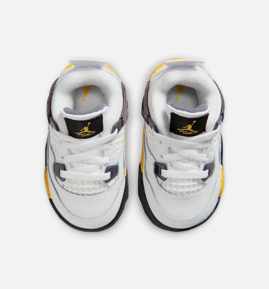 Air Jordan 4 Retro Rare Air Tour Yellow Infant/Toddler Lifestyle Shoe – White/Dark Blue Grey/Black/Tour Yellow
