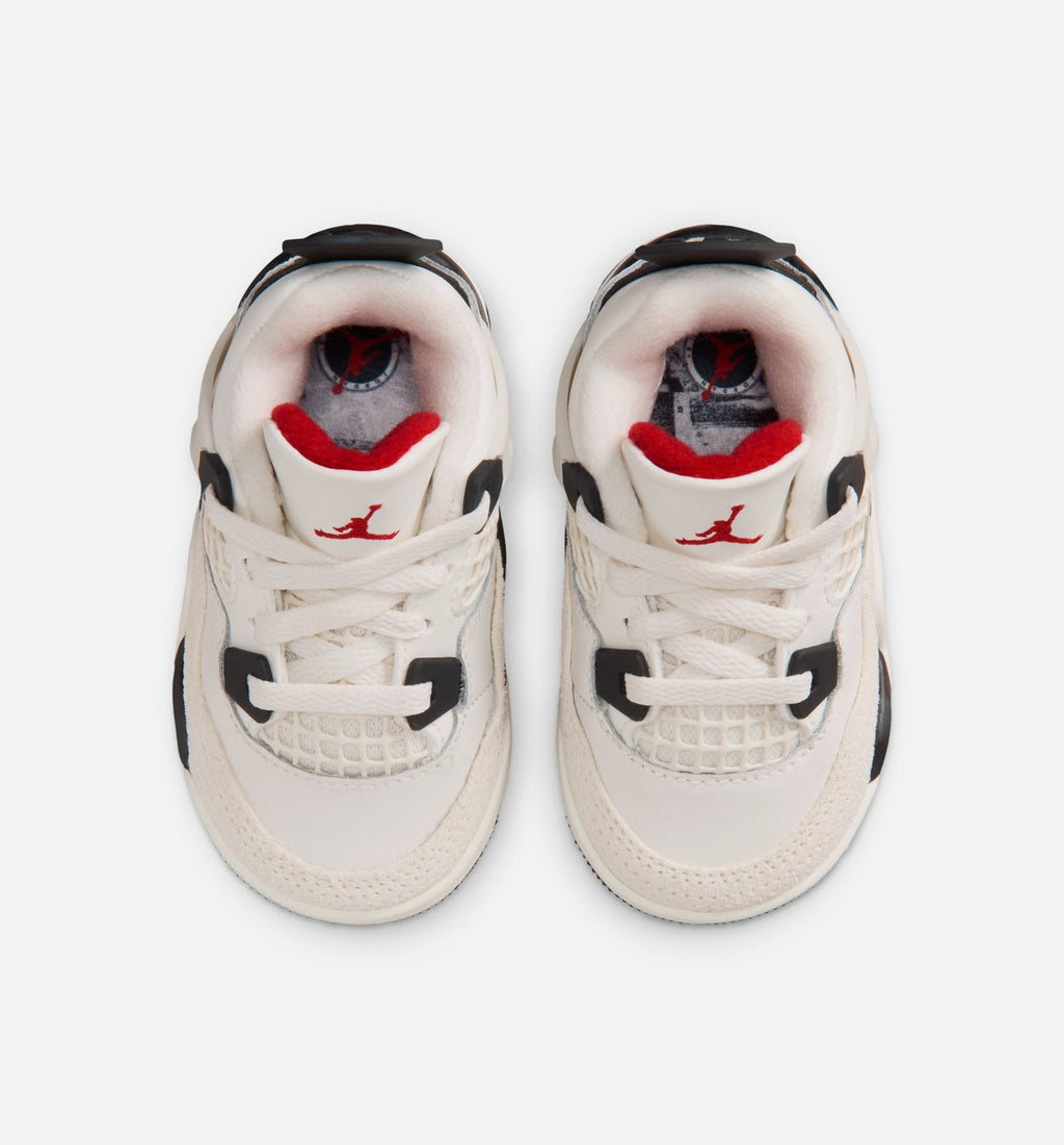 Air Jordan 4 Retro "Flight Club" Infant/Toddler Lifestyle Shoes – Sail/Black/University Red