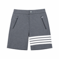 Thom Browne Style Four-Bar Knee-Length Shorts