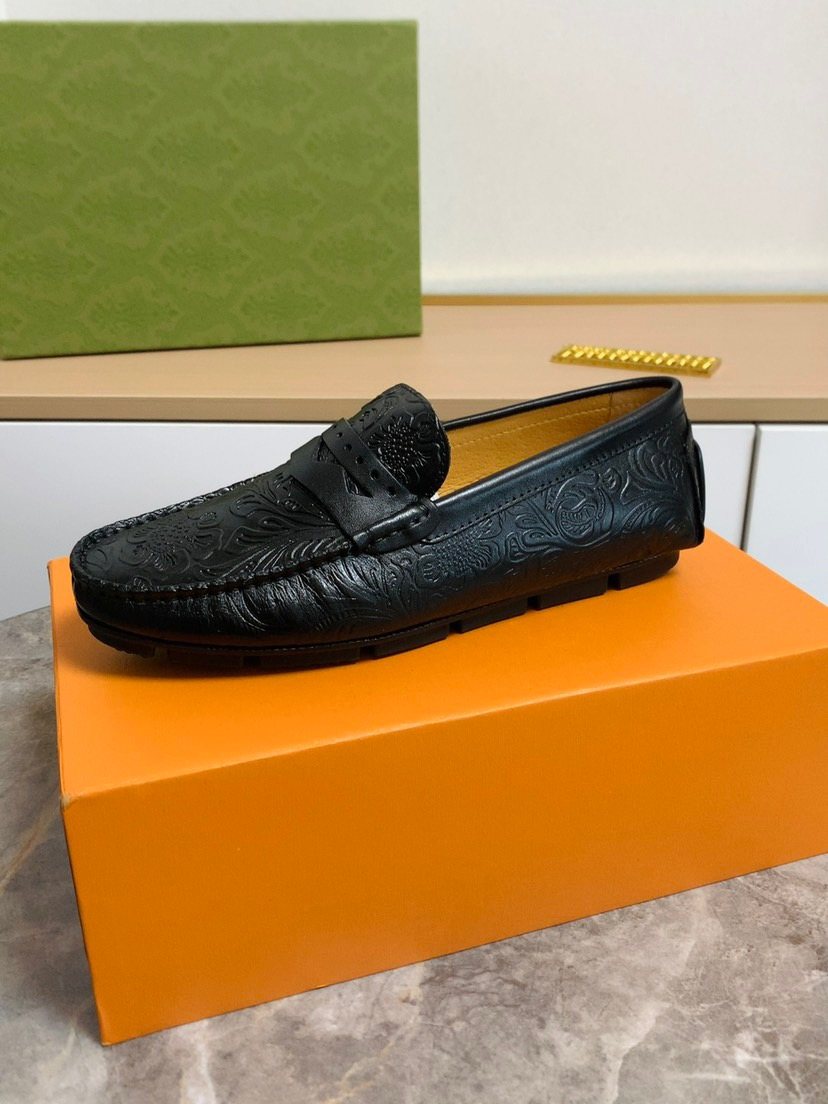 Louis Vuitton Black Leather Loafers