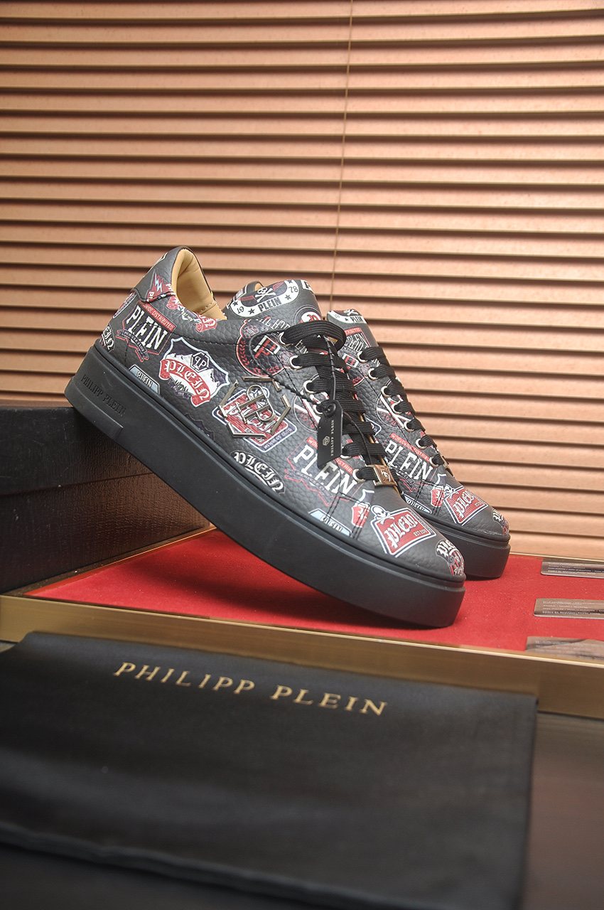 Philipp Plein Graphic Print Low-Top Sneakers - Platform-Style Sole